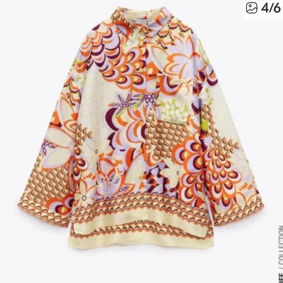 Zara Retro Print Two-Piece Set | Boho Chic Size L - Picture 7 of 8